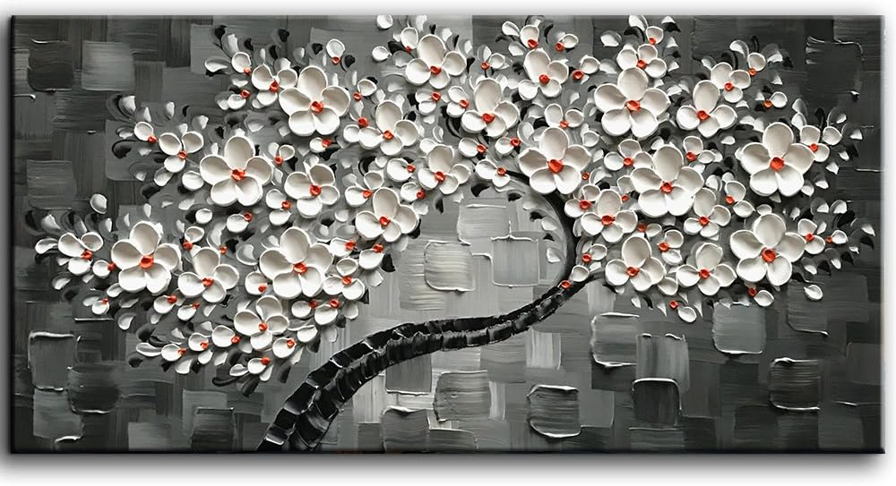 Hand-painted 3D Abstract Art Canvas flower Wall Art 