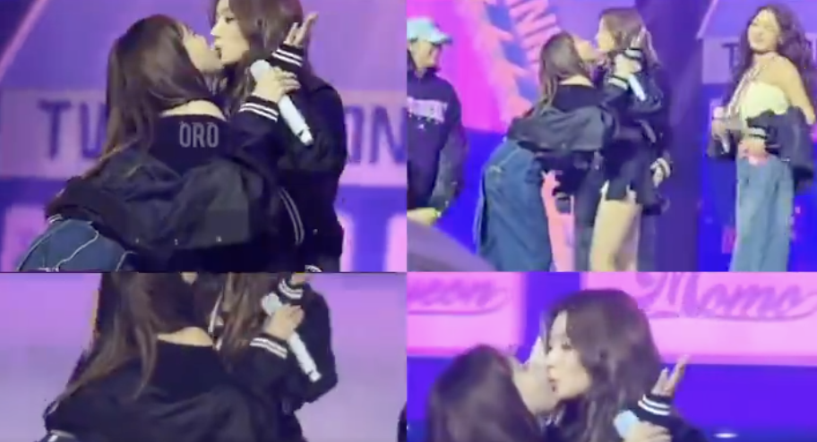 the accidental kiss of Nayeon Sana on stage 