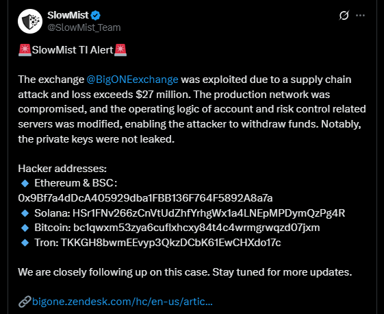 BigONE Suffers M Hot Wallet Attack — Full Story & Recovery Steps