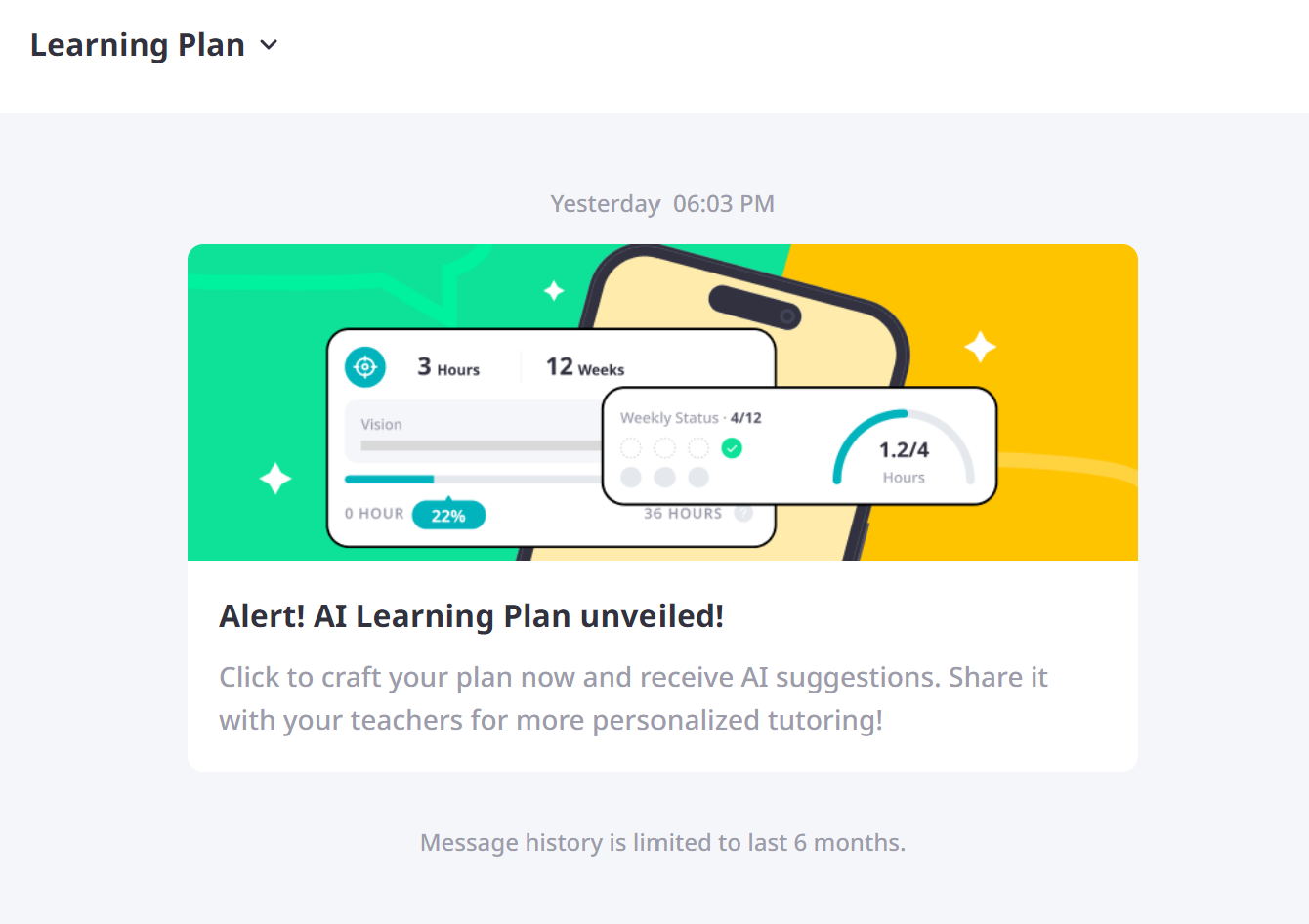Create your own learning plan and share it with your tutor