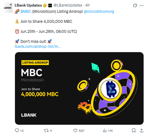 MBC (Microbitcoin) Listing on LBank, जानें तारीख 