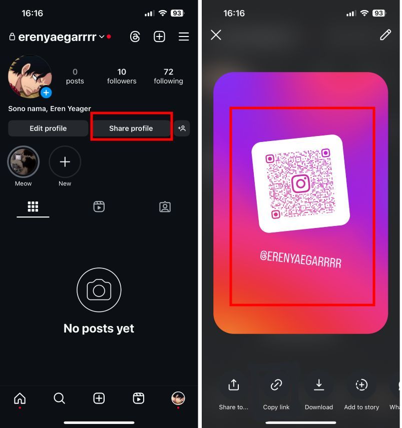 How to Find Instagram QR Code on the Mobile App