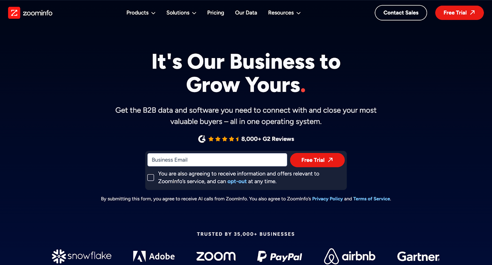 ZoomInfo Landing Page