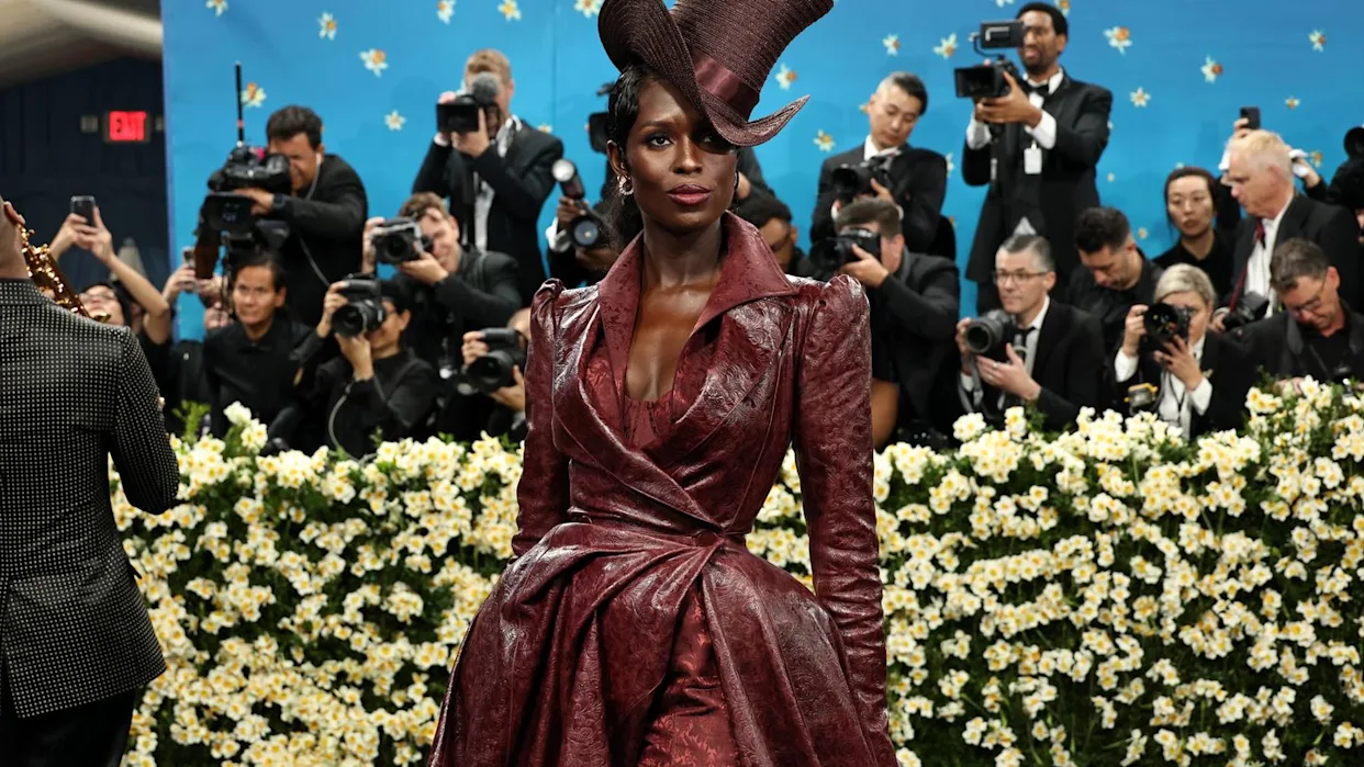 Jodie Turner-Smith wearing a chartreuse gown at Wimbledon gala 2025