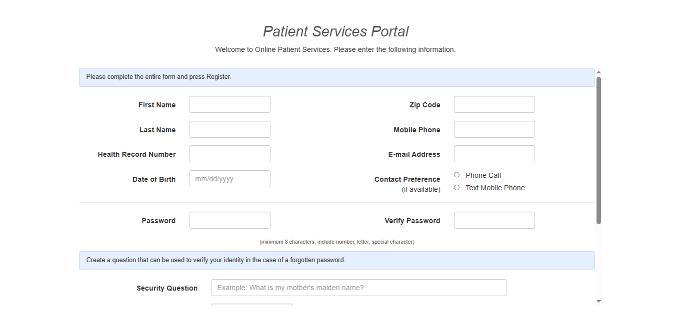 A screenshot of a patient service

AI-generated content may be incorrect.