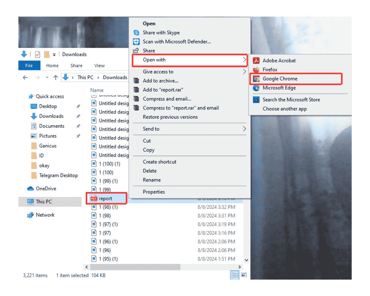 Using Google Chrome to remove permissions from PDFs: First, open the PDF in Chrome