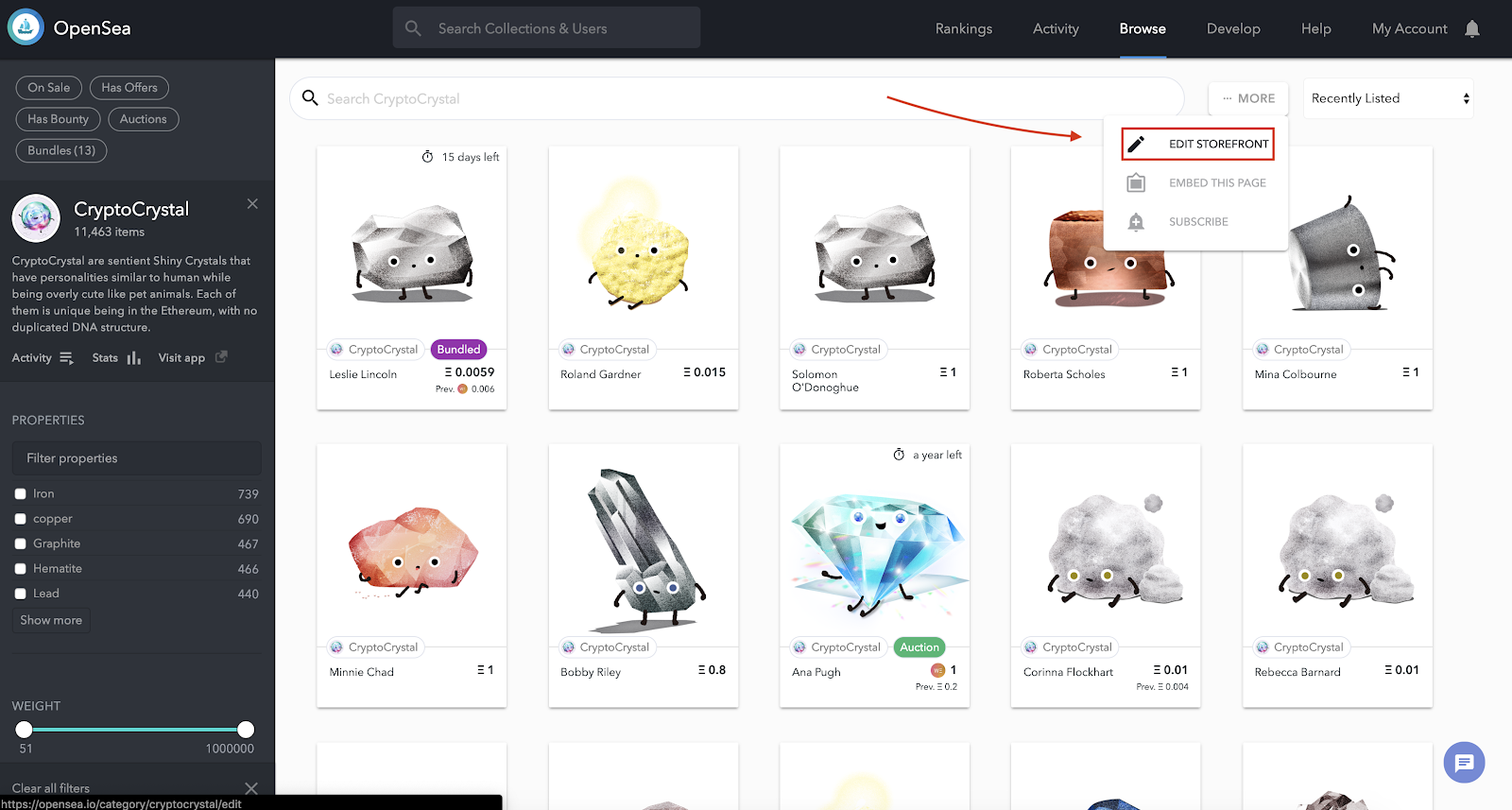 OpenSea NFT marketplace