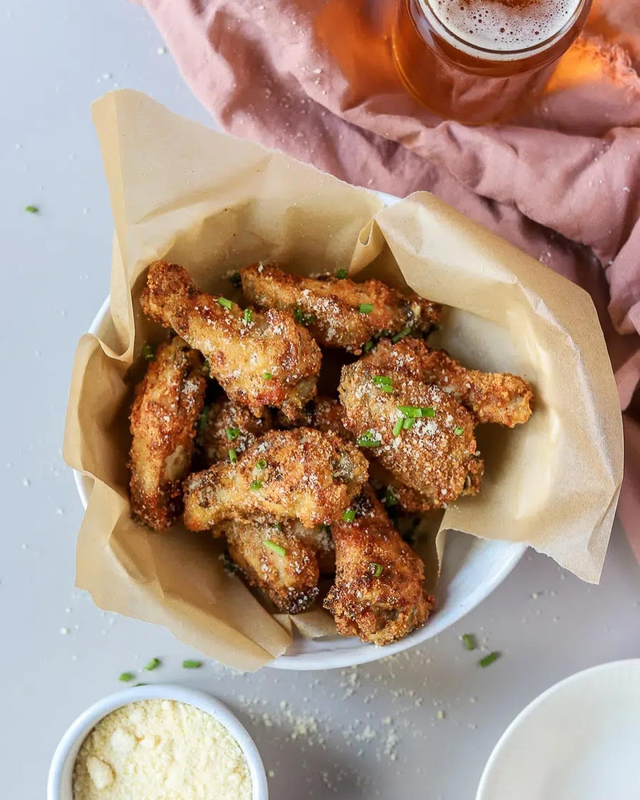 garlic parmesan crispy air fried chicken wings