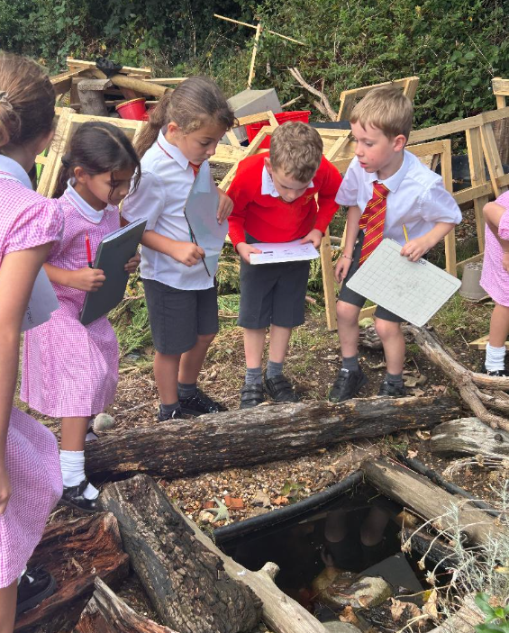 children exploring their habitat