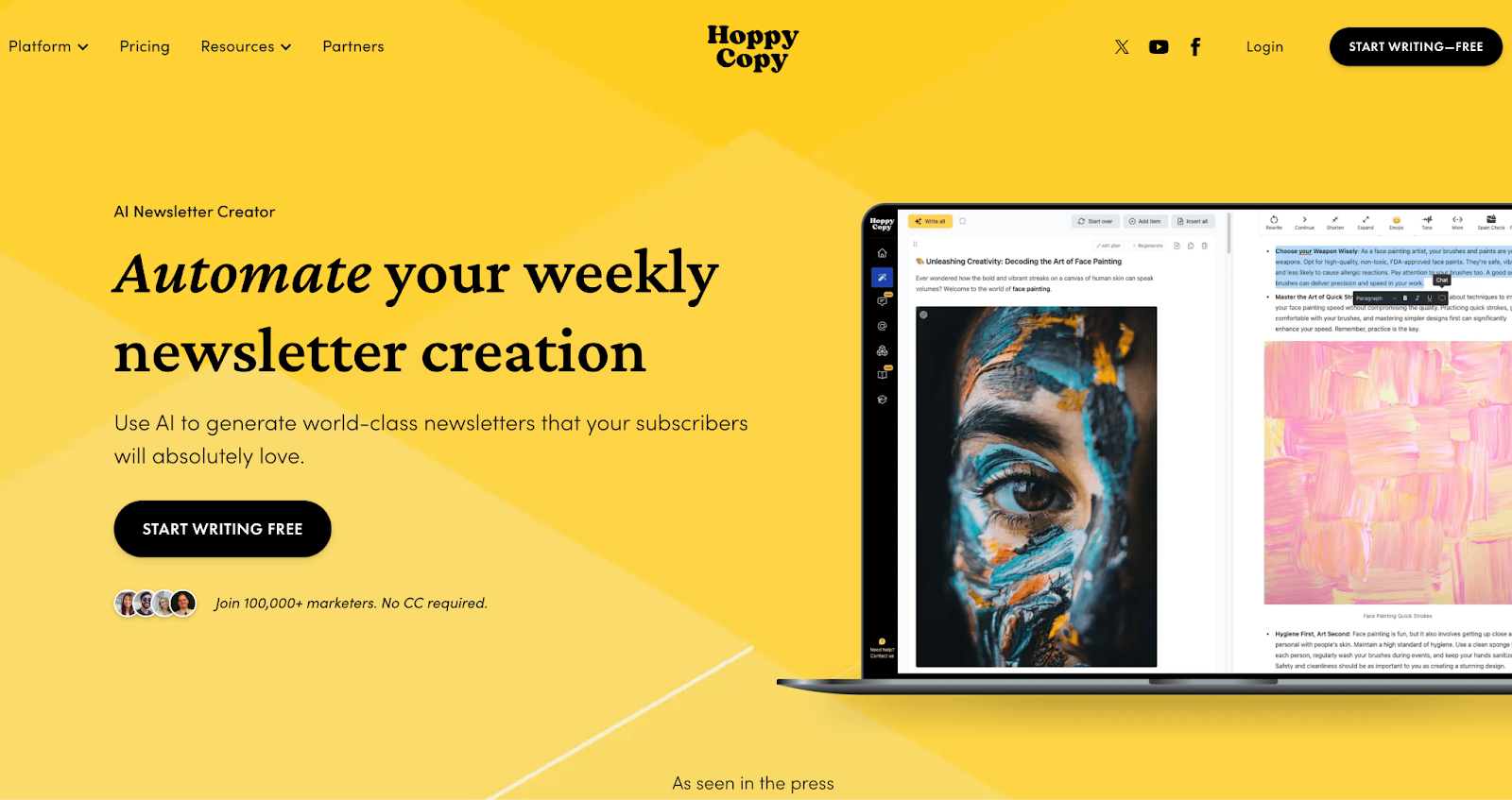 hoppy copy  AI newsletter creation