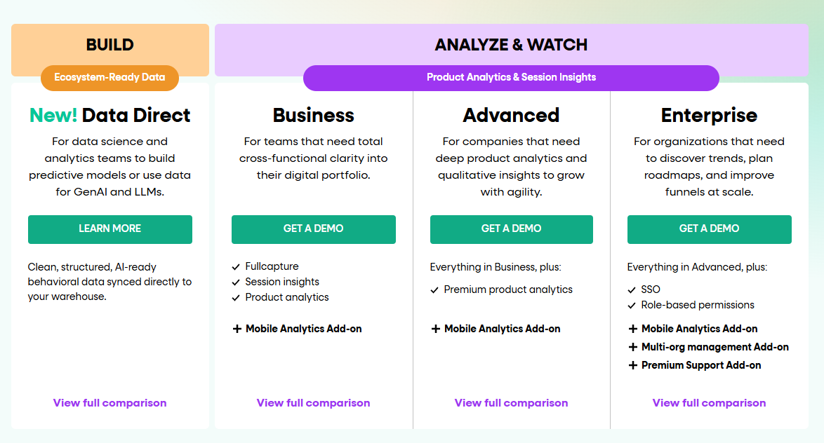 FullStory pricing