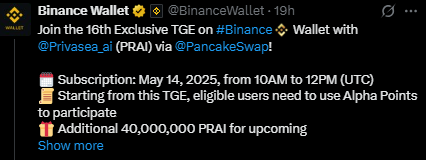 Privasea Binance listing