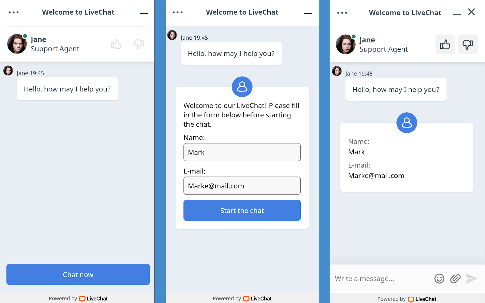 Pre-chat form after a campaign.