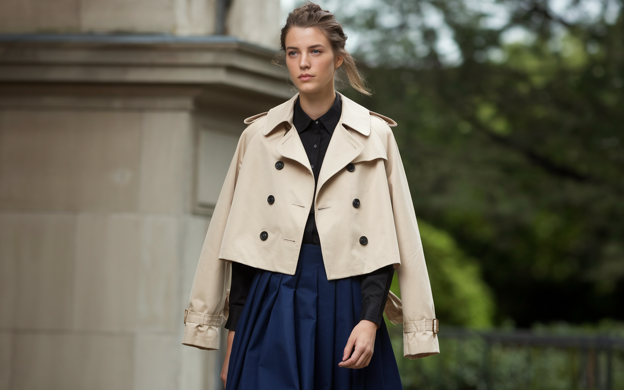 Fleurette Cropped Trench Coat