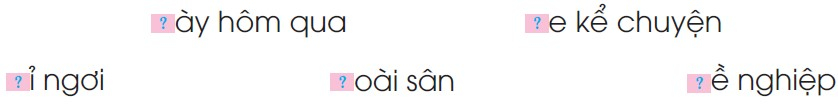 BÀI 2. THỜI GIAN CỦA EMKể chuyệnCâu 1: Kể lại từng đoạn của câu chuyện Một ngày hoài phí.a) Đoạn 1:- Mẹ dặn cậu con trai ở nhà làm gì?- Ở nhà cậu bé làm những gì?b) Đoạn 2- Mẹ dẫn cậu bé đi những đâu, để làm gì?- Ở mỗi nơi, cậu bé thấy gì?Trả lời:- Kể lại từng đoạn của câu chuyện Một ngày hoài phí.a) Đoạn 1:Người mẹ đánh thức cậu con trai dậy và dặn cậu ở nhà hãy trồng một cái cây và đọc một quyển sách. Mẹ đi rồi, cậu bé lại nằm xuống ngủ tiếp. Đến khi tỉnh dậy thì mặt trời đã lên cao. Cậu định làm việc nhưng lại nghĩ “Mình còn cả một ngày cơ mà”. Rồi cậu tiếp tục dạo chơi và quên mất lời mẹ dặn.b) Đoạn 2:Người mẹ đã dẫn cậu theo để xem hôm nay mọi người đã làm được những gì. Mẹ dẫn cậu đến bên một đống thóc lớn, cậu thấy cô lái máy gặt đập đã làm việc suốt ngày để gặt lúa về. Mẹ dẫn cậu đến thư việc, cậu thấy giá lớn đầy sách mà mọi người đã đọc trong ngày hôm nay. Lúc đó, cậu bé mới hiểu mình đã để trôi qua một ngày hoài phí.Câu 2: Kể lại toàn bộ câu chuyện.Trả lời:Kể lại toàn bộ câu chuyện.Người mẹ đánh thức cậu con trai dậy và dặn cậu ở nhà hãy trồng một cái cây và đọc một quyển sách. Mẹ đi rồi, cậu bé lại nằm xuống ngủ tiếp. Đến khi tỉnh dậy thì mặt trời đã lên cao. Cậu định làm việc nhưng lại nghĩ “Mình còn cả một ngày cơ mà”. Rồi cậu tiếp tục dạo chơi và quên mất lời mẹ dặn. Người mẹ trở về thấy con trai chưa làm được gì đã dẫn cậu theo để xem hôm nay mọi người đã làm được những gì. Mẹ dẫn cậu đến bên một đống thóc lớn, cậu thấy cô lái máy gặt đập đã làm việc suốt ngày để gặt lúa về. Mẹ dẫn cậu đến thử việc, cậu thấy giá lớn đầy sách mà mọi người đã đọc trong ngày hôm nay. Lúc đó, cậu bé mới hiểu mình đã để trôi qua một ngày hoài phí.Bài viết 2Câu 1: Đọc bản tự thuật dưới đây:a) Em biết những gì về bạn Hồng Anh? Nhờ đâu em biết rõ về bạn Hồng Anh như vậy?b) Tìm một tên riêng trong bản tự thuật được viết hoa.Giải nhanh:a) Họ và tên, giới tính, ngày sinh, quê quán, nơi ở hiện nay, trường, lớp, sở thích.Em biết rõ về bạn như vậy nhờ đọc bản tự thuật của bạn.b) Dương Hồng Anh.Câu 2: Viết bản tự thuật của em theo mẫu trên.Giải nhanh:Họ và tên: Nguyễn Bảo NhiNam, nữ: NữNgày sinh: 14/10/2014Nơi sinh: Hà NộiQuê quán: Hà Đông, Hà NộiNơi ở hiện nay: Ngõ 192, Kim Giang, Hà NộiHọc sinh lớp: 2A3Trường: Tiểu học Kim Giang, quận Thanh Xuân, Hà NộiSở thích: Ca hát.Góc sáng tạoCâu 1: Dựa theo gợi ý từ bản tự thuật đã học, hãy viết 4-5 câu giới thiệu bản thân. Trang trí sản phẩm bằng tranh ảnh mà em sưu tầm, vẽ hoặc cắt dán.Giải nhanh:Em tên là Trần Bảo Nhi. Học sinh lớp 2A3, Trường Tiểu học Kim Giang. Em rất thích ca hát và nhảy múa. Ước mơ của em sau này là trở thành ca sĩ.Chia sẻCâu 1: Quan sát tranh và cho biết mỗi vật trong tranh dùng để làm gì?Giải nhanh:Đồng hồ dùng để xem giờ. Đồng hồ dùng để xem giờ. Lịch dùng để xem ngày tháng. Lịch dùng để xem ngày tháng. Lịch dùng để xem ngày tháng.Câu 2: Đọc một quyển lịch hoặc tờ lịch tháng và cho biết: a) Năm nay là năm nào?b) Tháng này là tháng mấy?c) Hôm nay là thứ mấy, ngày mấy?Giải nhanh:20219Thứ 5 ngày 2.BÀI ĐỌC 1: NGÀY HÔM QUA ĐÂU RỒIĐọc hiểuCâu 1: Bạn nhỏ hỏi bố điều gì?Trả lời:- Bạn nhỏ hỏi bố: Ngày hôm qua đâu rồi?Câu 2: Theo em, vì sao bạn nhỏ hỏi như vậy? Chọn ý em thích:a) Vì tờ lịch ngày hôm qua đã bị bóc khỏi quyển lịch.b) Vì bạn nhỏ không thấy ngày hôm qua nữa.c) Vì ngày hôm qua đã trôi đi không trở lại nữa.Trả lời:- Theo em, vì sao bạn nhỏ hỏi như vậy vì:a) Tờ lịch ngày hôm qua đã bị bóc khỏi quyển lịch.Câu 3: Tìm khổ thơ ứng với mỗi ý: Ngày hôm qua không mất đi vì trong ngày hôm qua:Trả lời:Câu 4: Hỏi đáp với bạn: Ngày hôm qua, em đã làm được việc gì tốt?Giải nhanh:Giúp mẹ trông em.Nhổ tóc sâu cho bà ngoại.Lau bàn ghế.Quét nhà.Luyện tậpCâu 1: Tìm các từ ngữ chỉ ngày phù hợp với chỗ có kí hiệuGiải nhanh:hôm kiahôm quangày maingày kiaCâu 2: Tìm các từ ngữ chỉ năm phù hợp với chỗ có kí hiệu Giải nhanh:năm kianăm ngoáiBài viết 1Câu 1: Nghe-viết: Đồng hồ báo thức.Giải nhanh:- Nghe-viết: Bác kim giờ thận trọng                               ……………..Rung một hồi chuông vang.Câu 2: Chọn chữ phù hợp vào ô trống: ng hay ngh?Giải nhanh:ngày hôm qua                   nghe kể chuyệnnghỉ ngơi                     ngoài sàn                  nghề nghiệpCâu 3: Viết vào vở 10 chữ cái trong bảng sau:Giải nhanh:Số thứ tựChữ cáiTên chữ cái10ggiê11hhát12ii13kca14le-lờ15mem-mờ16nen-nờ17oo18ôô19ơơCâu 4: Tập viết:a) Viết chữ hoa: Ab) Viết ứng dụng: Ấm áp tình yêu thương.BÀI ĐỌC 2: MỘT NGÀY HOÀI PHÍĐọc hiểuCâu 1: Mẹ dặn cậu bé làm gì?Trả lời:- Mẹ dặn cậu bé hôm nay hãy trồng một cái cây và đọc một quyển sách.Câu 2: Vì sao cậu bé không làm được việc gì? Chọn ý đúng:a) Vì cậu bé không thích làm việc.b) Vì cậu bé không muốn làm theo lời mẹ.c) Vì cậu bé nghĩ là có cả một ngày, không cần vội.Trả lời:- Cậu bé không làm được việc gì vì: c) Vì cậu bé nghĩ là có cả một ngày, không cần vội.Câu 3: Mẹ đã làm gì để cậu bé thấy hôm đó mọi người đã làm được rất nhiêu việc?Trả lời:- Mẹ đã dẫn cậu bé đi theo mẹ đến bên đống thóc và đến thư viện để cậu bé thấy hôm đó mọi người đã làm được rất nhiều việc.Câu 4: Cuối cùng, cậu bé đã hiểu ra điều gì?Trả lời:Cuối cùng cậu bé đã hiểu ra mình đã để một ngày trôi qua hoài phí.Luyện tập