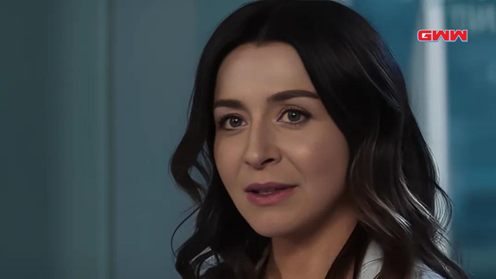 Caterina Scorsone as Dr. Amelia Shepherd in Grey's Anatomy hospital scene