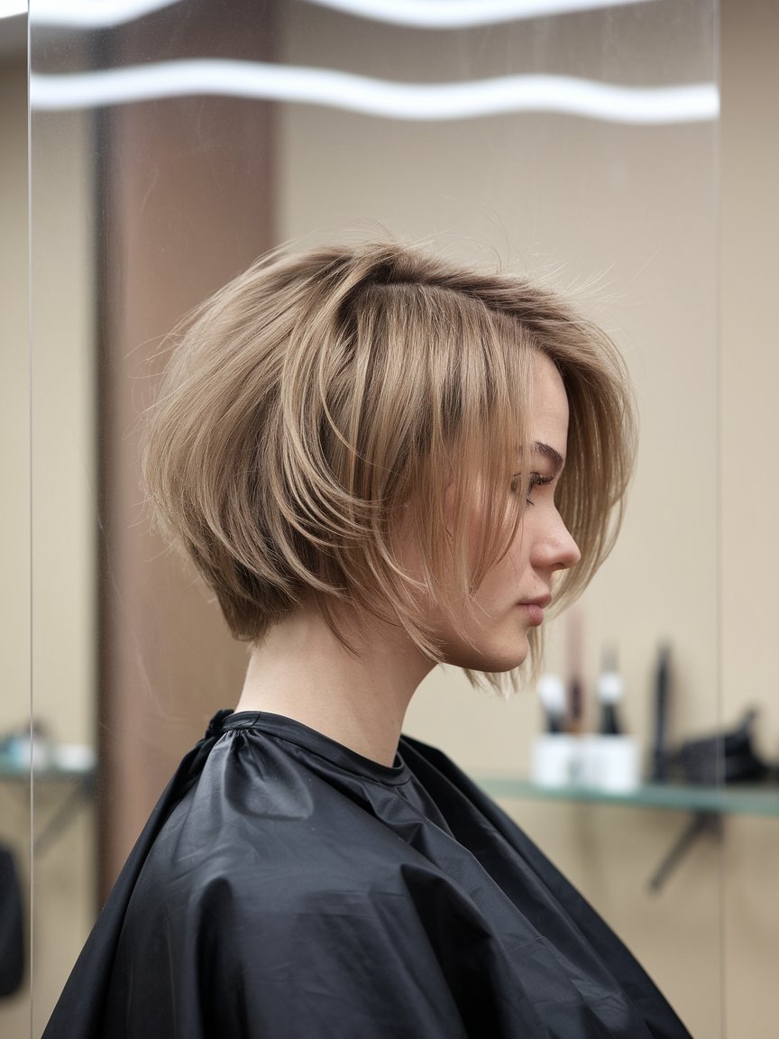 32. Bob Cut with Shaggy Ends