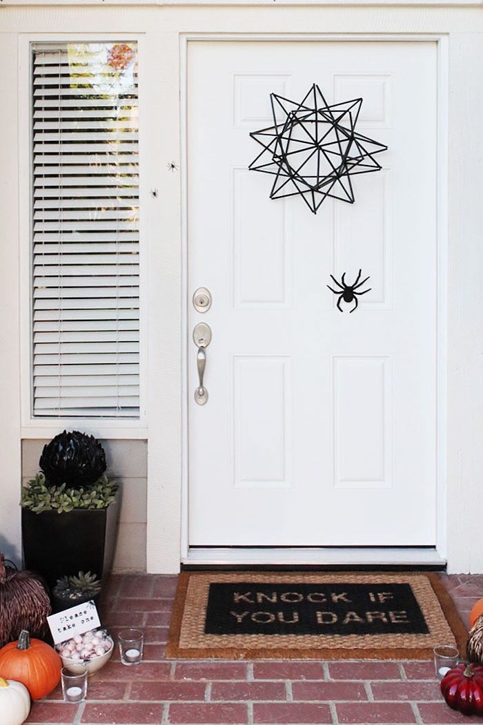 halloween door decor ideas geometrical