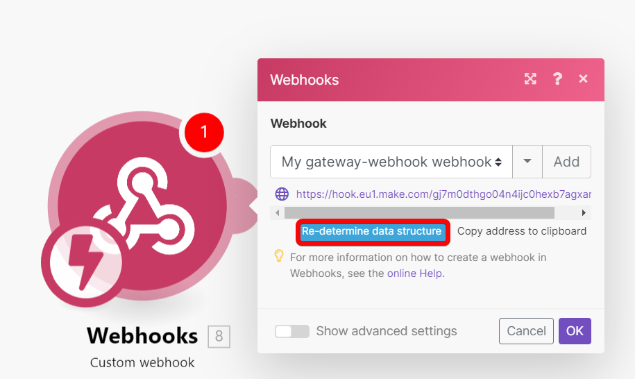 Webhooks on make.com