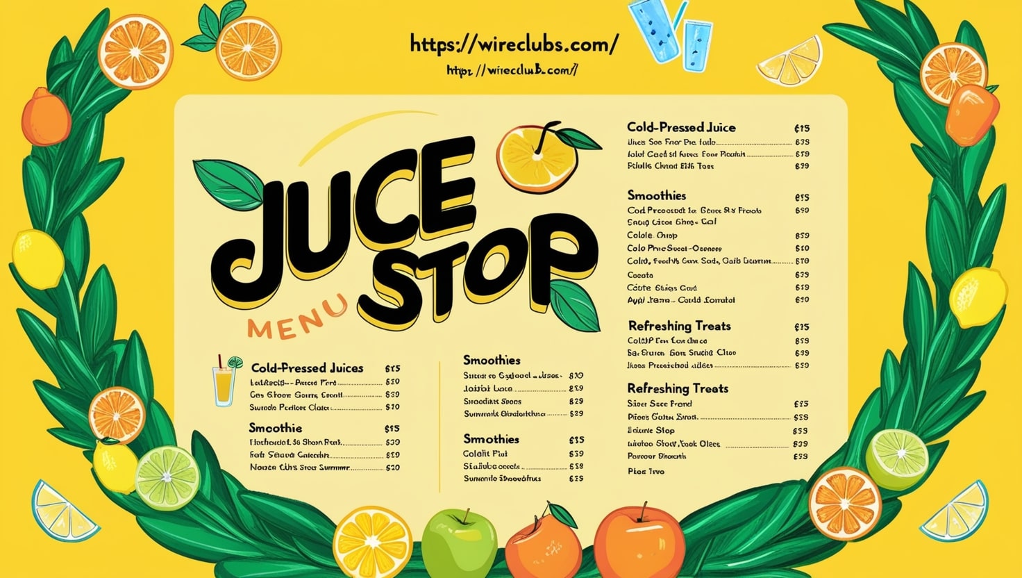 juice stop menu