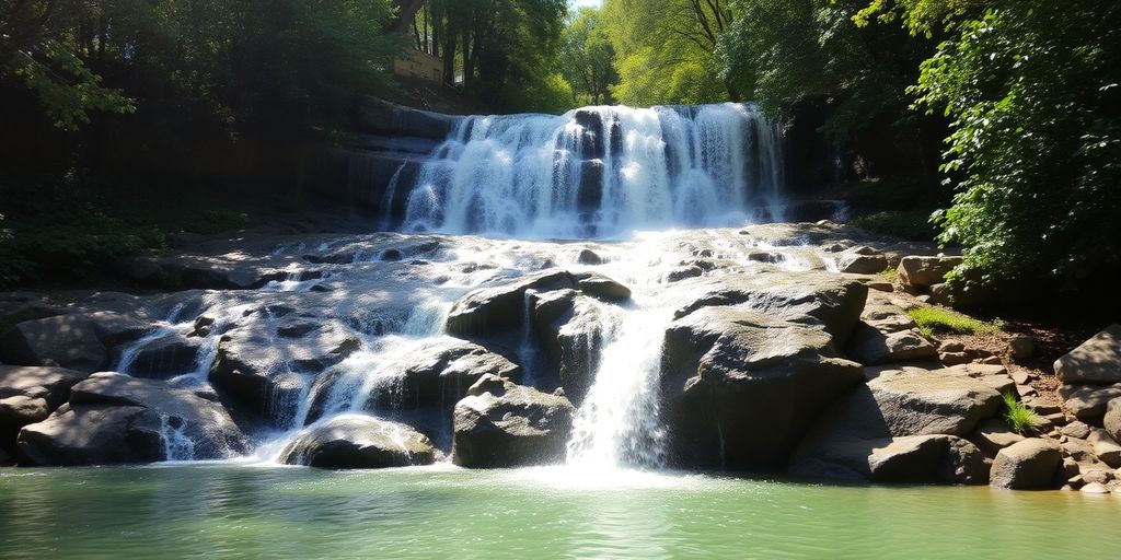 Vista da Cachoeira do Chuveiro no Rio de Janeiro.