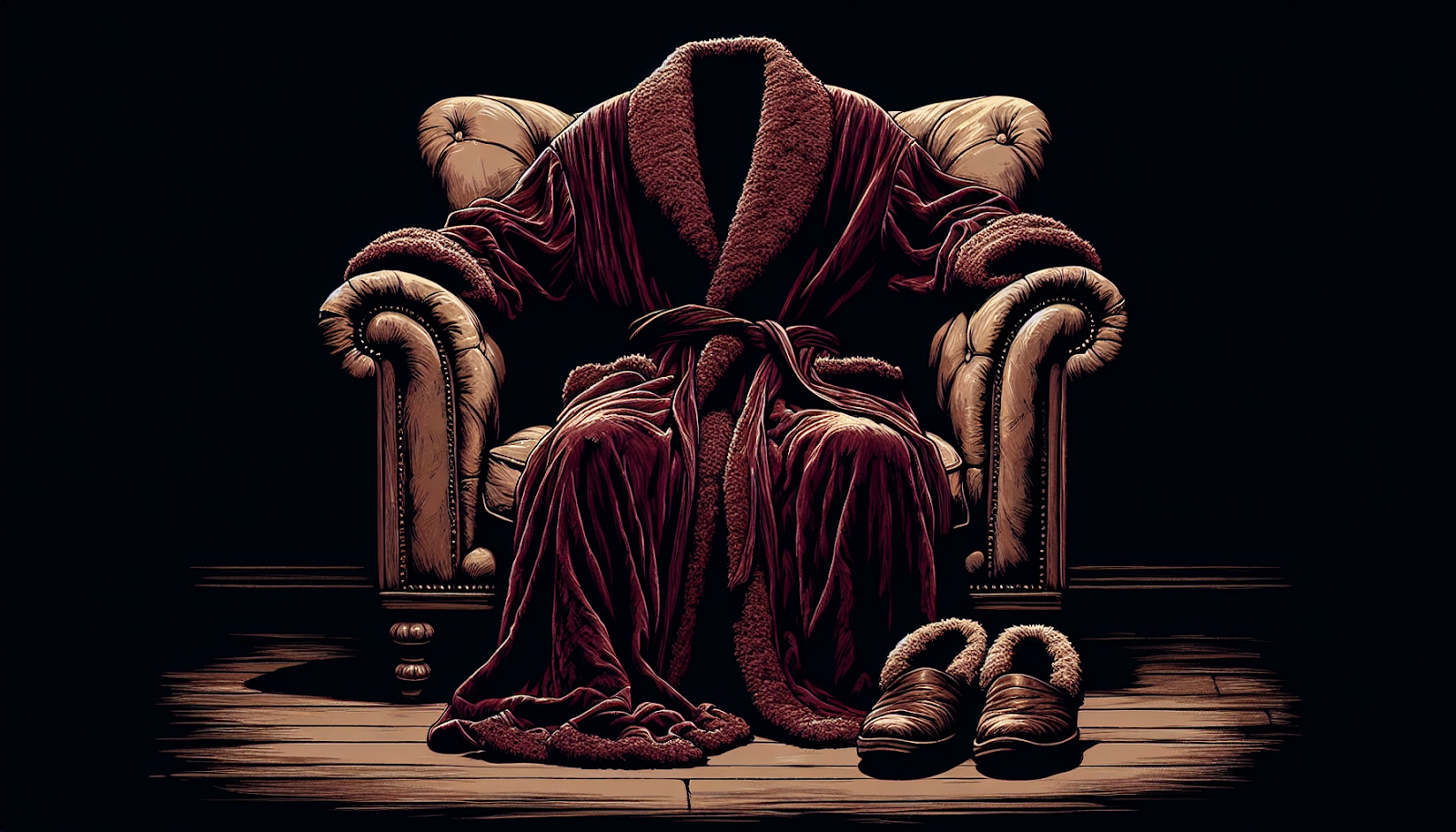 Illustration of Tony Soprano's iconic robe and slippers