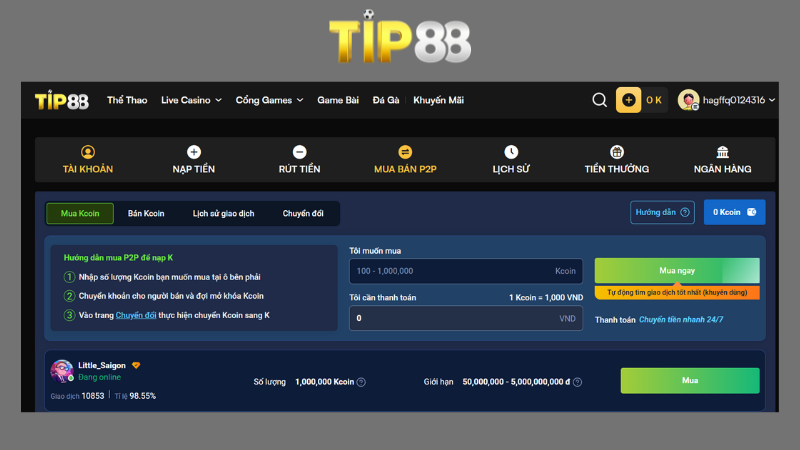 Giới thiệu sàn P2P trên nhà cái TIP88