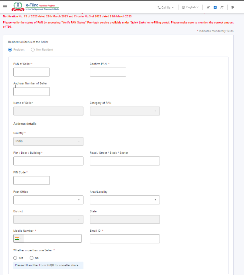 How to Download and Fill Form 26QB for TDS Payment on Property Transactions