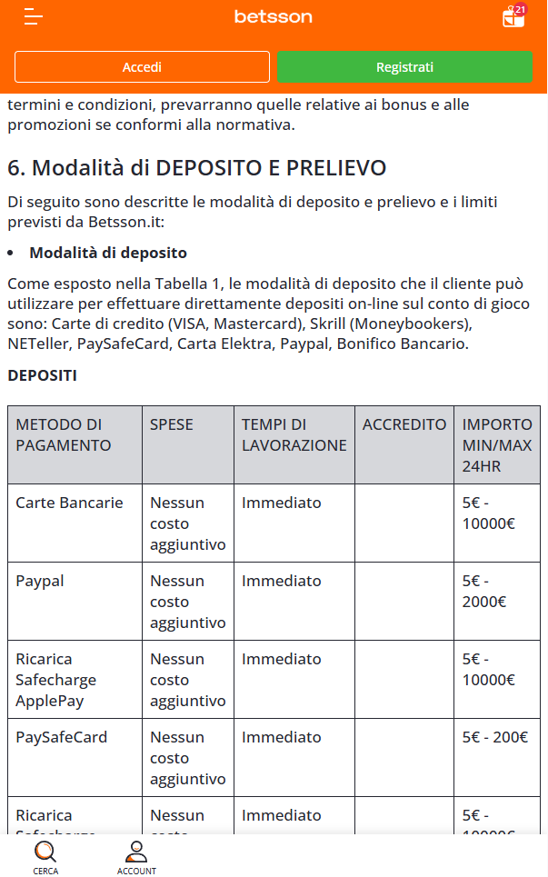 Metodi di prelievo