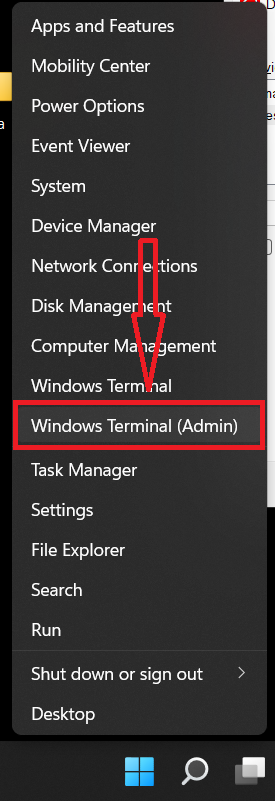 Windows Terminal (Admin).