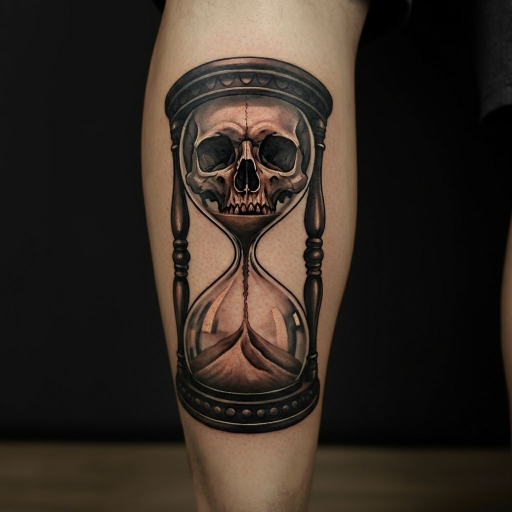 Hourglass with Skull

