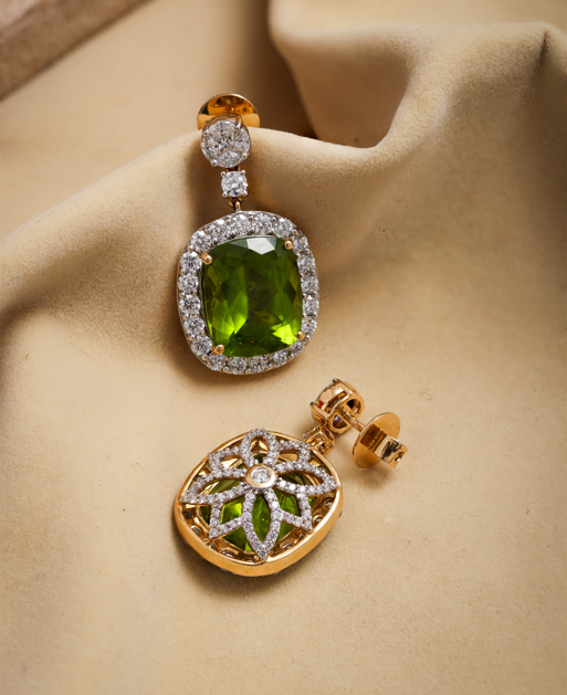 Elegant Green Gemstone Earrings |CKC Jewellery Shop