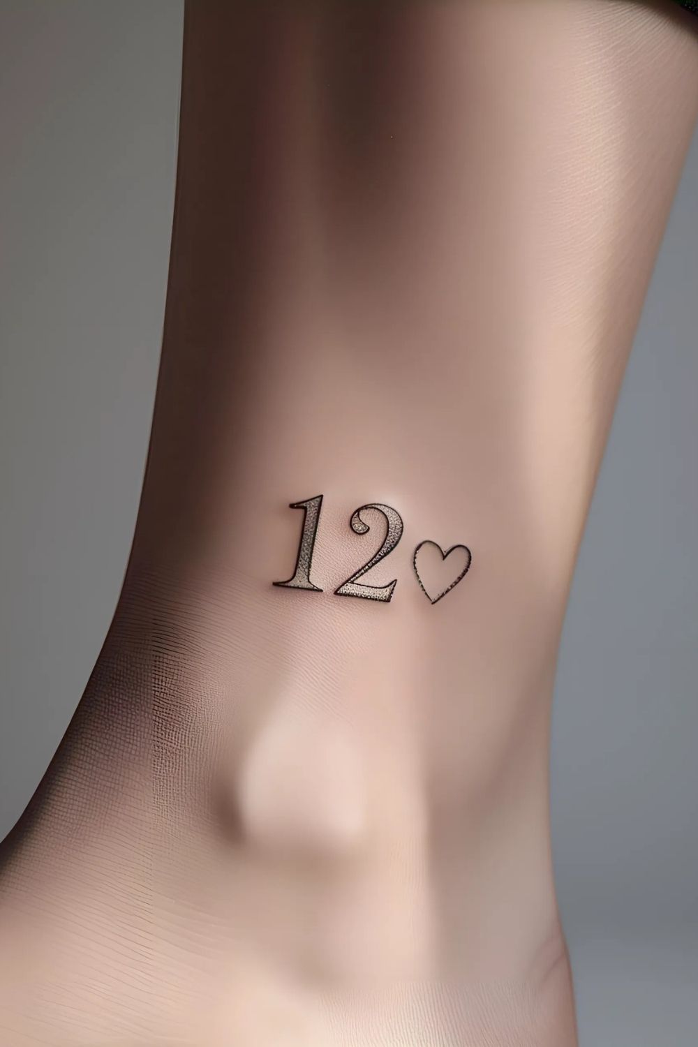 Number Ankle Tattoo