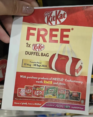 free KitKat Duffle Bag