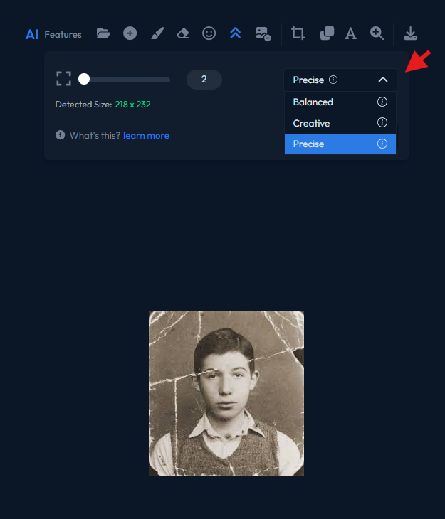 a screenshot of a image upscaling modes