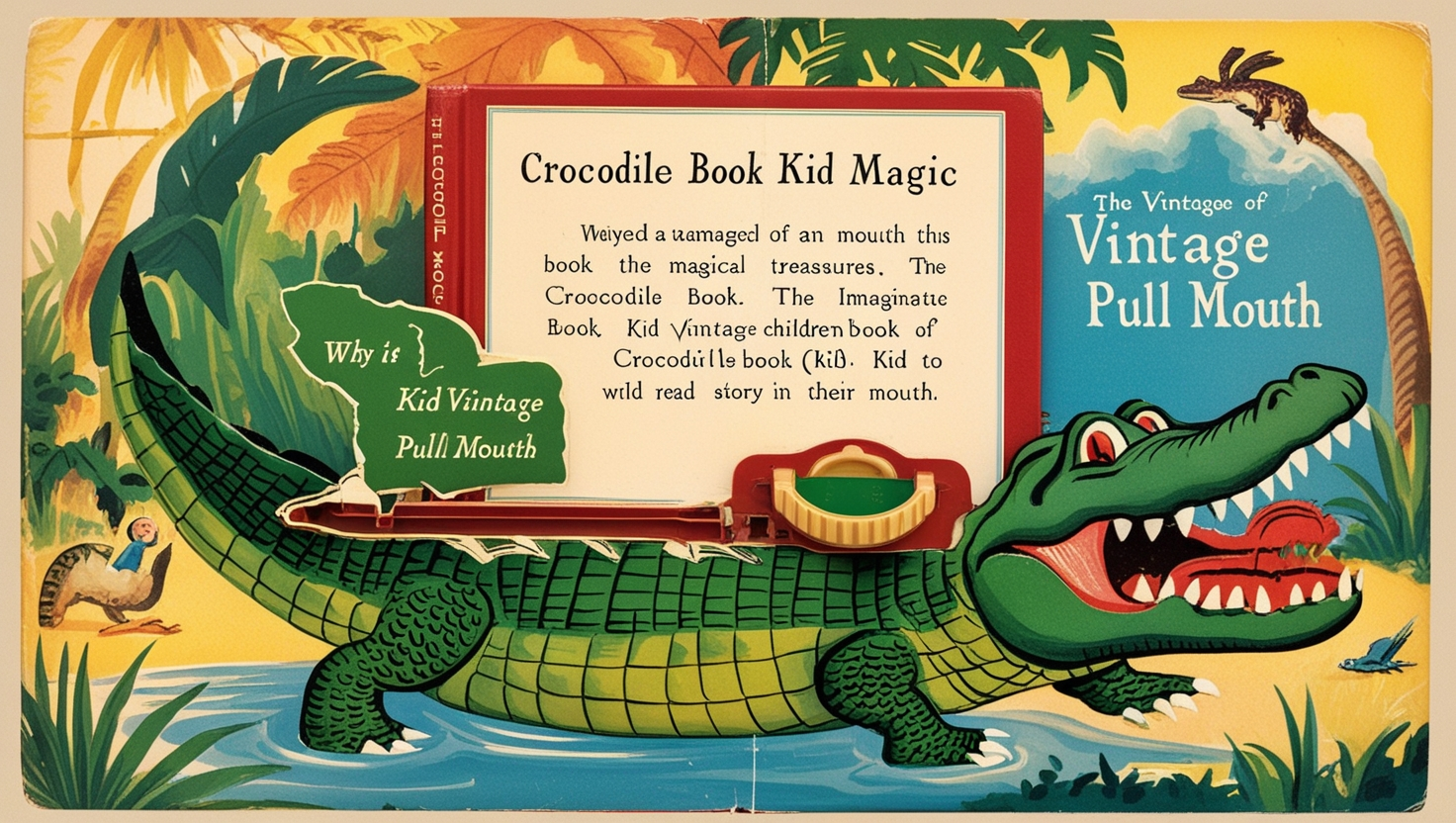 Crocodile Book Kid Vintage Pull Mouth
