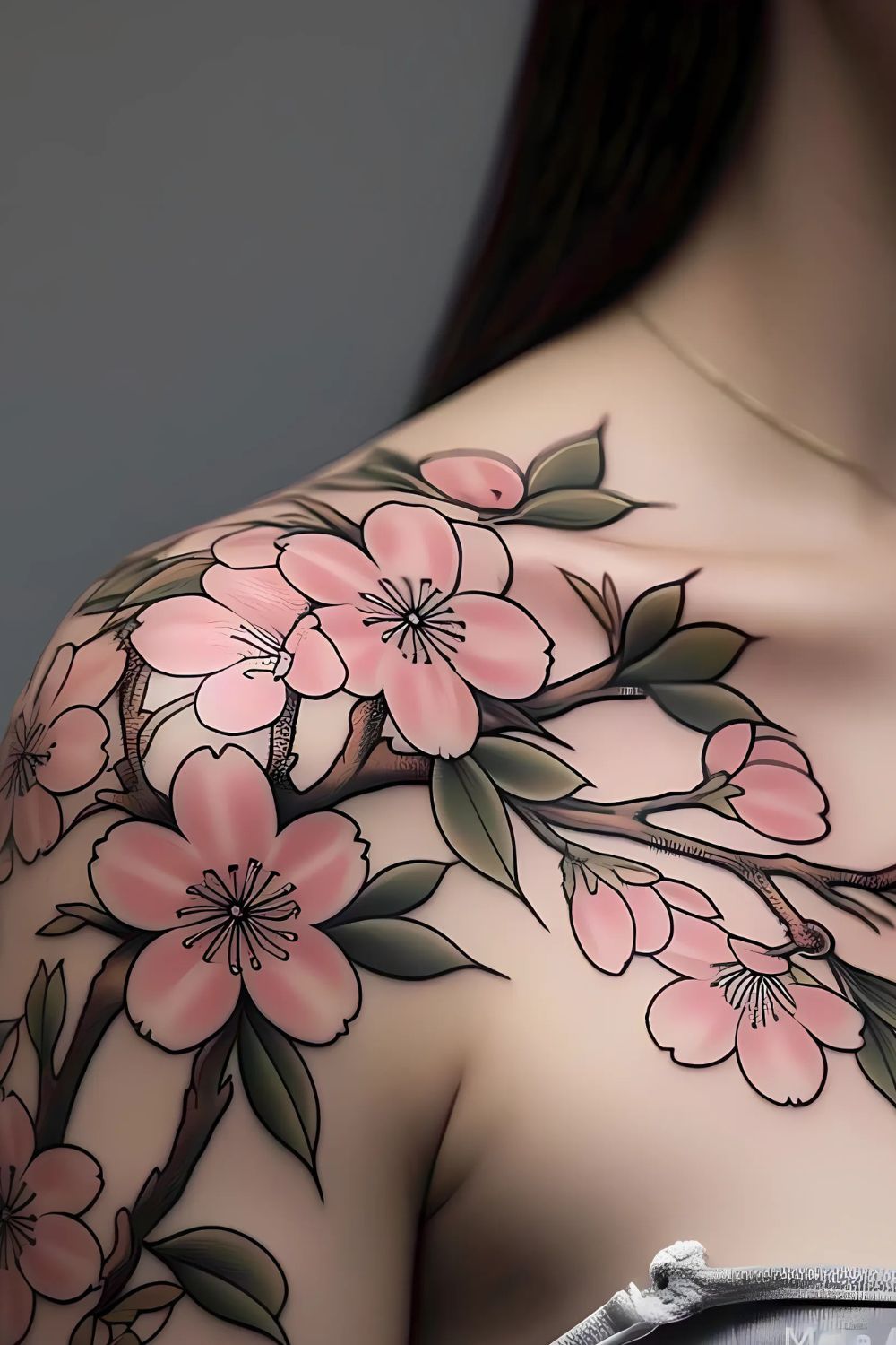 Traditional Japanese-Style Cherry Blossom Tattoos