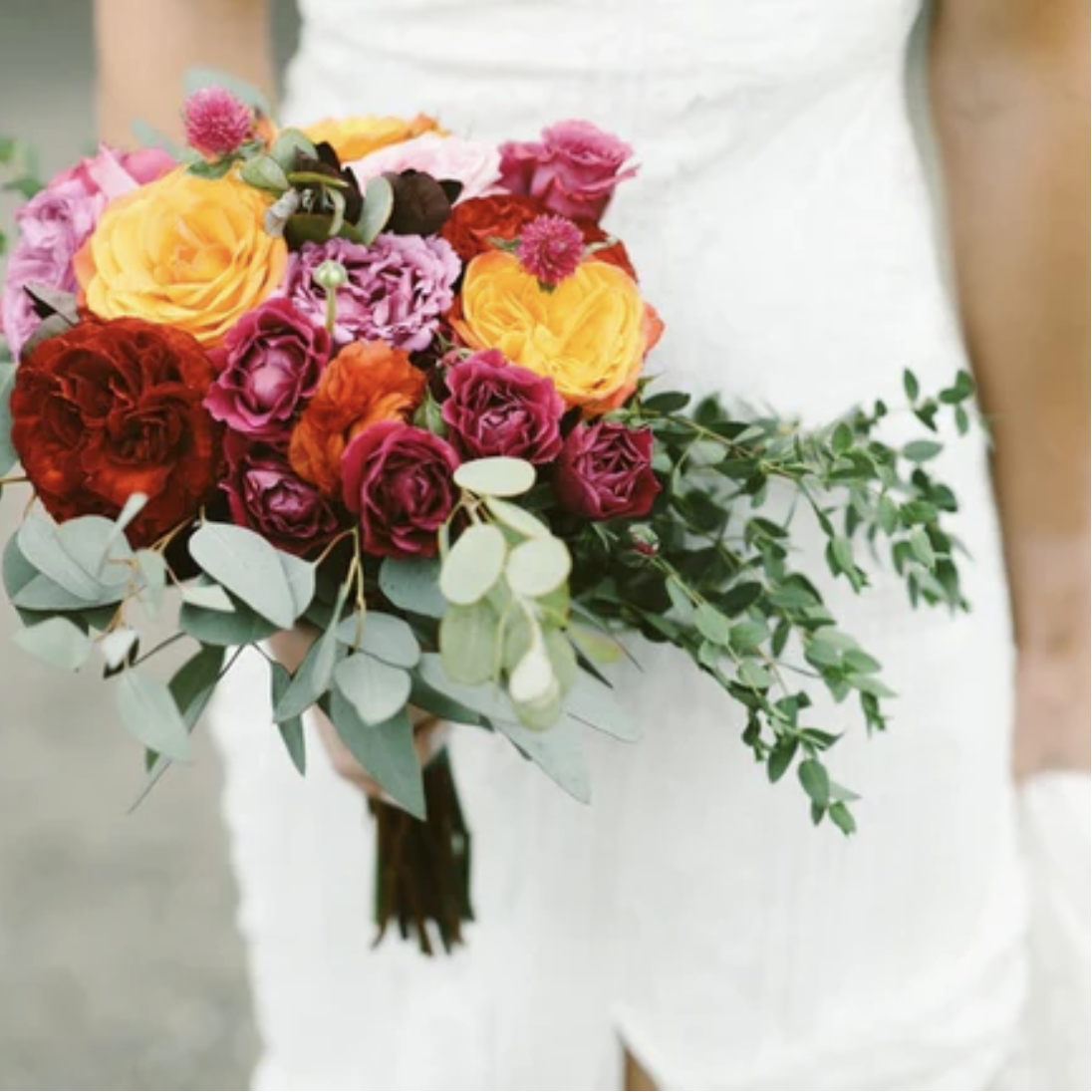 Bright bouquet with Gomphreana