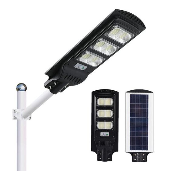 the image displays an integrated solar street light