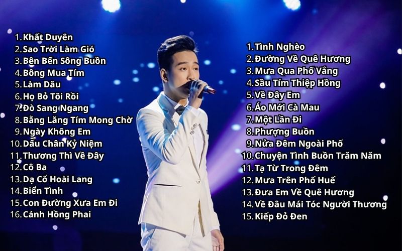 Những bài hát trữ tình, bolero hay và dễ hát cho nam