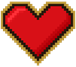 A pixelated heart with gold border  AI-generated content may be incorrect.