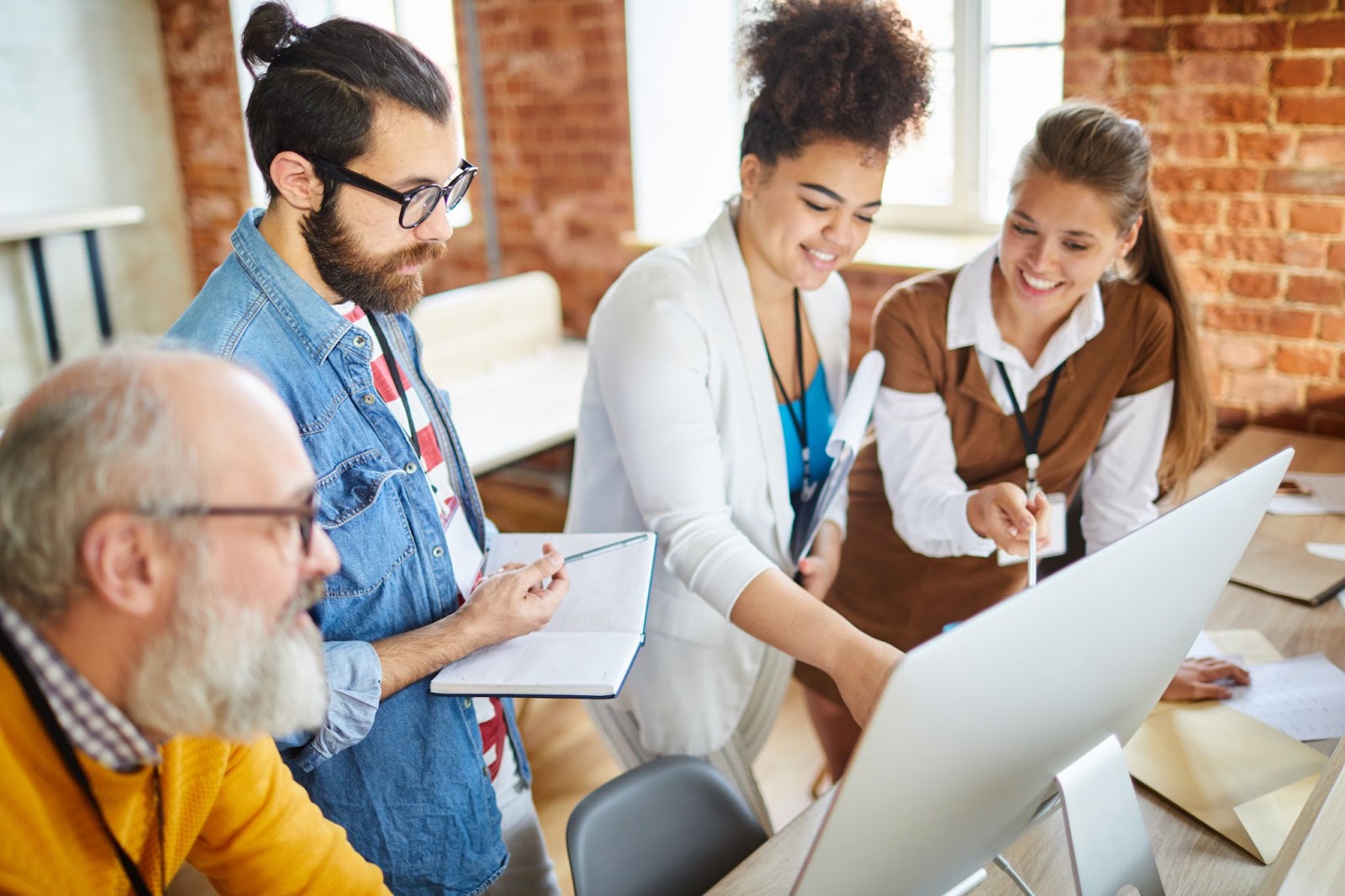 A group of people working in digital marketing.