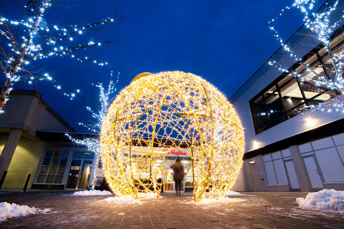 A stunning globular lit sculpture