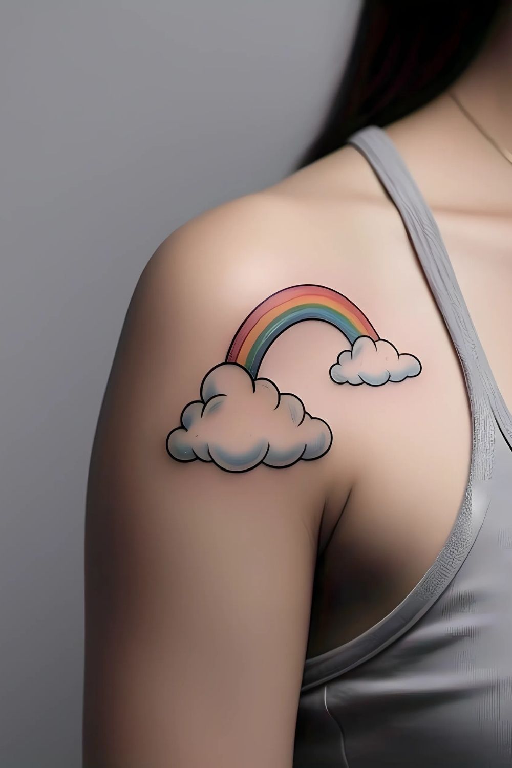 Cloud Tattoo with a Rainbow Shoulder