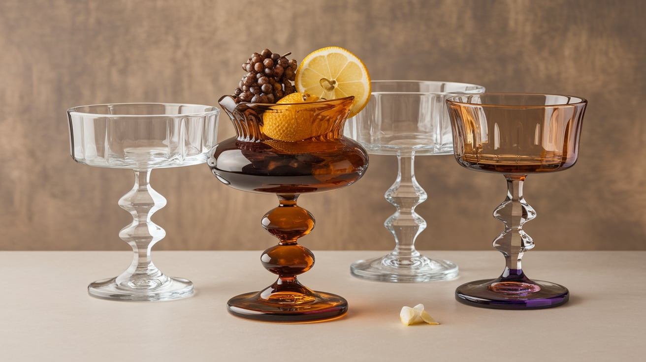 strtptease drink glasses circa 1970​