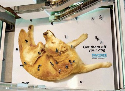 Indoor guerilla marketing for FrontLine in a mall