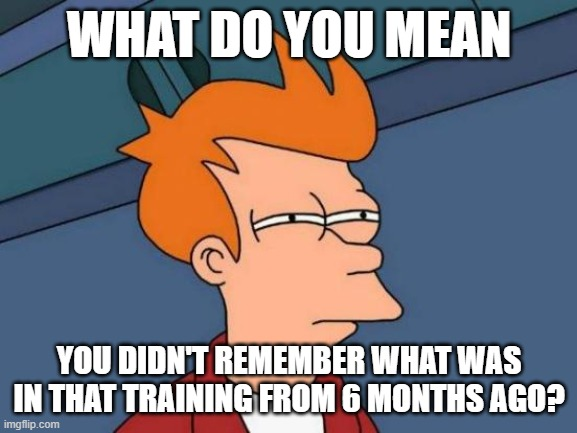 Simpsons character squinting. Wording What do you mean you didn't remember what was in that training from 6 months ago? 