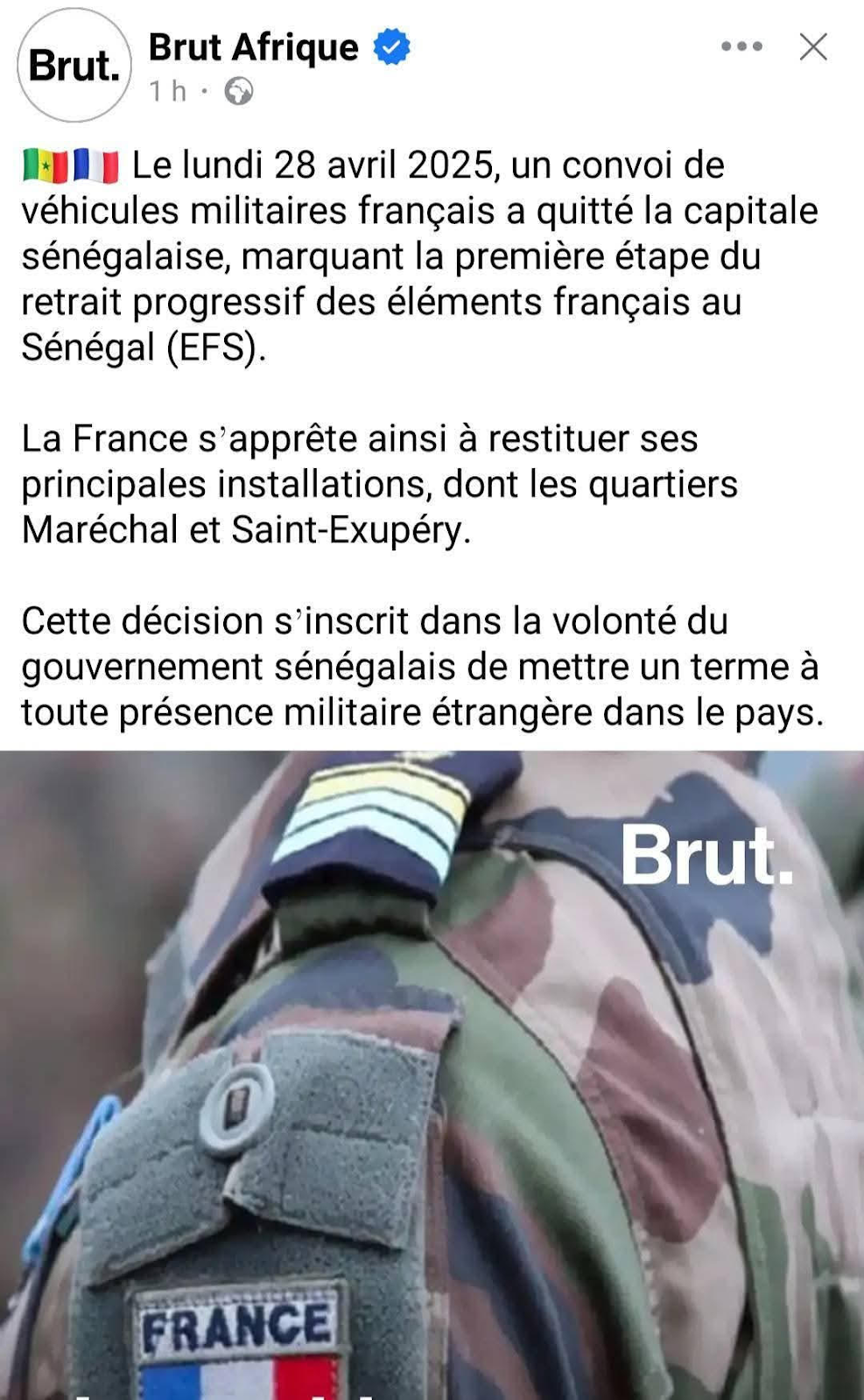 Le retrait progressif des troupes françaises du Sénégal n’a pas débuté le 28 avril 2025