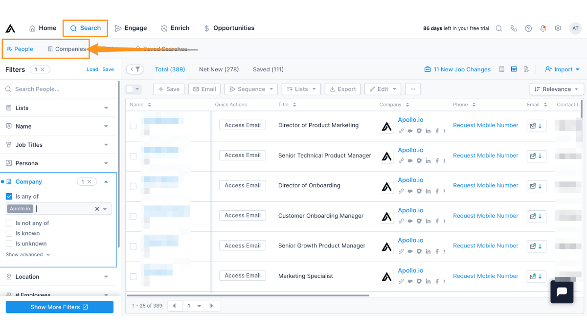 Apollo Contact & Account Search