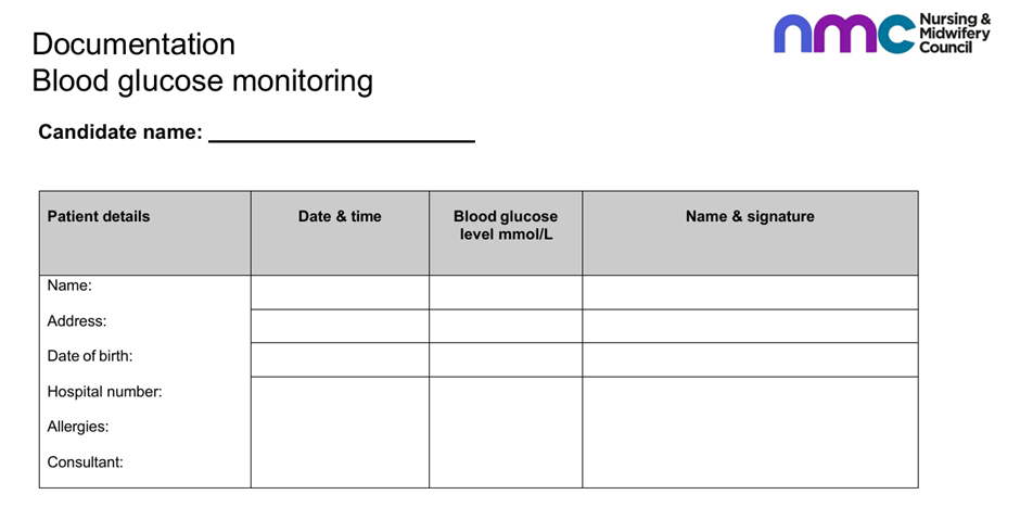 Blood glucose monitoring station 